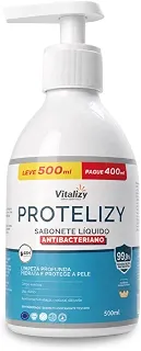 Sabonete Líquido Corporal Para Mãos e Corpo Antibacteriano 500ml Elimina 99,9% das Bactérias Limpeza Profunda e Hidratação Vitalizy