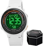Relógio Masculino Sk 1841 Á Prova D'água 50m Digital Shock Esportivo Branco