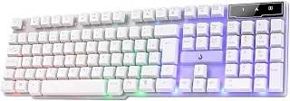 Teclado Gamer Semi - Mecânico Rise Mode G1 RGB Rainbow, ABNT2, Branco - RM-TG-01-FW