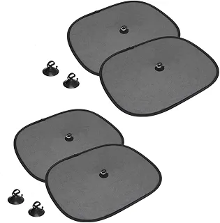 Kit com 4 Protetores Solar Para Carro Universal Com Ventosas Malha Respirável Redução de Exposição Solar e Raios UV Protetor De Sol Para Janelas De Carro