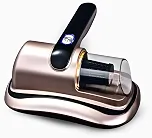 Aspirador Sem Fio Portátil Potente com Luz UV e Tecnologia Antiácaro: Solução Eficiente para Limpeza Profunda de Camas e Sofás (BEGE)