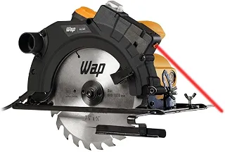 WAP Serra de Circular 7.1/4' ESC 1500 com Guia a Laser e Base de Ajuste até 45°, Empunhadura Emborrachada, 1500W 127V