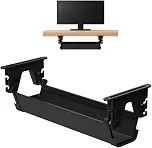 Organizador de Fios e Cabos 55cm Suporte Ajustável para Mesa para Filtro de Linha Tomadas Ajustável Plástico ABS Passador Canaleta Discreto Para Home Office Setup Gamer Bagunça SUpra Supply (Preto)