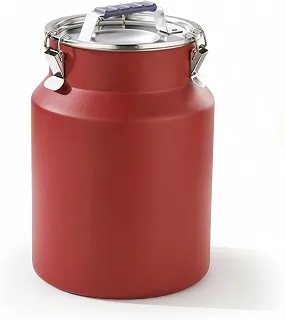 Recipiente de armazenamento de cozinha em aço inoxidável, com vedação hermética e junta de silicone, ideal para alimentos secos, chá, café, ração para, Vermelho Cinábrio, 12L
