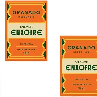 Sabonete Enxofre, Controle de Oleosidade e Acne, 90g, Kit com 2 Unidades
