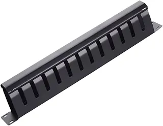 Deevoka Painel Gerenciamento Cabos para Rack Metal com Face Ranhurada para Sala Servidores, Instalações Cabeamento Estruturado, 12 Níveis 24 Portas