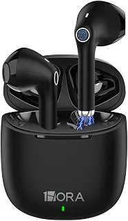 Fone de Ouvido Sem Fio 1Hora Aut201n Preto Bluetooth 5.3 Design Intra-Auricular Controle de Toque Estojo de Carregamento Compatível com Dispositivos Bluetooth