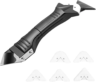 Espátula Aplicador de Silicone e Rejunte 3 em 1 - Removedor, Aplicador e Acabamento de Silicone e Rejunte - Raspagem e Limpeza com 5 raios (3R, 6R, 10R, 13R, 17R) - Com 5 Raios