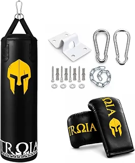 SACO DE PANCADA PROFISSIONAL TROIA + LUVA + SUPORTE (120)