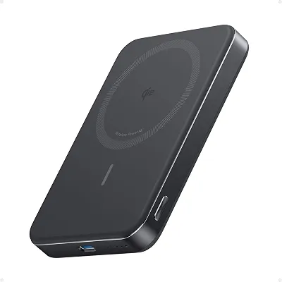 Anker MagGo Power Bank, Bateria Magnética Ultra Fina de 10.000mAh, Certificação Qi2, Portátil, Carregador MagSafe Compatível de 15W Ultra Rápido, Compatível com iPhone 17/16/15, Samsung,Xiaomi e Mais