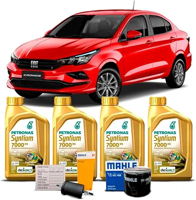 Kit Troca 4 Oleo 0W20 + Filtro Combustivel e Oleo Fiat Cronos 1.3 Firefly 2018 A 2024