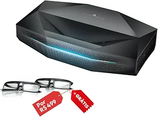 AWOL Aetherion Pro Projetor 4K, Laser RGB Triplo Ultra Curta Distancia, 2600 ISO Lumens, Google TV, Contraste 6000:1, Dolby Vision Gaming, Tela 200', Uso Diurno Cinema em Casa