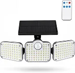 Luminária Solar Led Parede Refletor Fotovoltaica com Sensor de Movimento Luminária Solar 3000mAh à Prova D’Água com Controle Remoto Para Paredes ou Gramados Área Externa Dobravel.