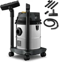 Electrolux Aspirador água pó função sopro compacto liquidos quimicos inox 1800W 12L total 8,5L util protetor termico GT12i 220V