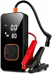 Auxiliar de Partida Portátil com Compressor de Ar 150 PSI Carregador de bateria Jump Starter Portátil para Carro Moto Encher Pneu Power Bank Emergência Lanterna LED Display Digital USB-C JS3000