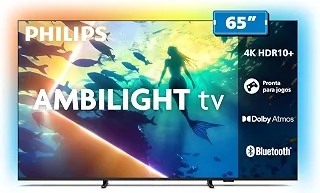 PHILIPS, Smart TV Ambilight 65' 4K, Titan OS, 65PUG8100/78, Comando de Voz, HDR10+/Dolby Atmos, VRR/ALLM, Bluetooth