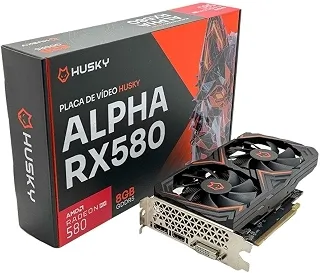 Placa De Vídeo Husky Alpha RX 580, AMD, 8GB, GDDR5, 256-Bit, HDMI, DVI, DisplayPort - HVG580