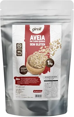 Aveia em Flocos Grossos Sem Glúten 1 Kg