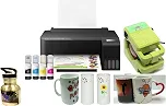 Impressora Sublimação Super-Tank para Canecas Personalizadas - 10.000 Páginas, Inclui Máquina de Prensa e Acessórios