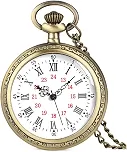 Relógios de bolso vintage de quartzo para homens com correntes, relógio de bolso analógico para mulheres, presentes para papai/avô, presentes para ele para aniversário