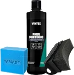 Pretinho para Pneu Carro Moto 500ml Vintex Aplicador Pretinho Curvado Espuma Equalizadora Yamase