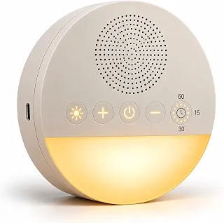 Aparelho de Ruído Branco para Bebês e Adultos com 20 Sons Relaxantes, Maquina Luz Noturna, Timer 15/30/60 Min, Controle de Volume, Portátil e USB para Sono e Relaxamento