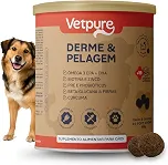 Derme e Pelagem, Suplemento Alimentar para Cães, Ômega 3 EPA + DHA, Biotina e Zinco, Pré e Probióticos, Beta-Glucana e Fibras, Cúrcuma, 60 Tabletes Mastigáveis