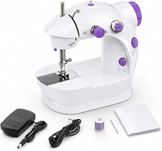 Mini Máquina de Costura Bivolt 110/220V com Pedal LED e 2 Velocidades