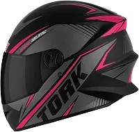 Pro Tork Capacete Moto R8 Fechado, Viseira Fumê, Preto/Rosa, Tam. 58
