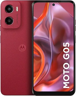 Smartphone Motorola Moto g05-256GB 12GB (4GB RAM + 8GB Ram Boost) e Camera 50MP com AI Bateria de 5200 mAh Tela 6.7" com Superbrilho - Vermelho