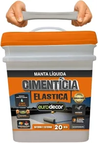 Cimento Elástico Emborrachado 4KG Impermeabilizante de Lajes Telhados e Terraços Euro Decor
