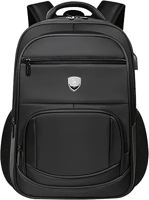 Mochila À Prova d'Água com Carregamento USB - Grande Capacidade para Escola, Academia, Trabalho ou Viagens Curtas