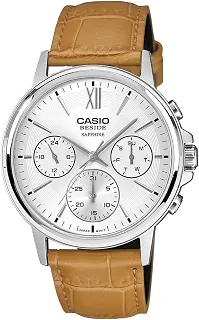 Relógio CASIO masculino couro cronografo BMS-300L-5AVDF