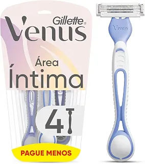 Aparelho de Depilação Descartável Gillette Venus Íntima, 4 Unidades