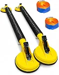 Rack de Teto Universal com 4 Ventosas, Amarelo e Preto, Plástico ABS, Capacidade 45 kg, 2 Barras Transversais + 2 Cintas