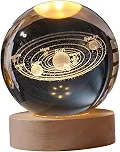 Luminária de Mesa LED Bola de Cristal 3D Space Brilhante (Sistema Solar)