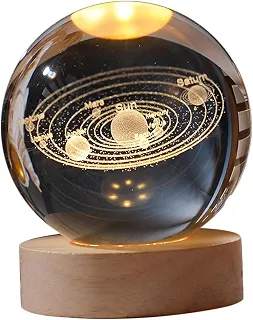 Luminária de Mesa LED Bola de Cristal 3D Space Brilhante (Sistema Solar)