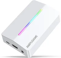 Fifine AmpliGame Gaming Capture Card USB 4K HDMI, 1080P Audio Video Capture Card para OBS Streaming com RGB, HDMI in/out Compatível para Switch/XBOX/PS5/Computer-V3 Branco