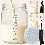 10 Potes de Vidro Armazenar Leite Materno ou Papinha com Graduação 200ml - GRADUADO