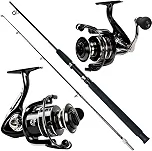KIT DE PESCA PESCARIA PESADA MOLINETE 5000 15 ROLAMENTOS VARA MACIÇA 1.80M 40LB - 2 PARTES - PEIXES ATE 30KG - PEIXES DE COURO - PINTADO - DOURADO - PACÚ - REFORCADO - COMPLETO