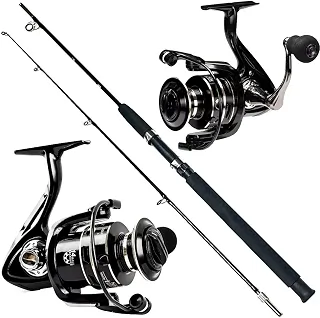 KIT DE PESCA PESCARIA PESADA MOLINETE 5000 15 ROLAMENTOS VARA MACIÇA 1.80M 40LB - 2 PARTES - PEIXES ATE 30KG - PEIXES DE COURO - PINTADO - DOURADO - PACÚ - REFORCADO - COMPLETO