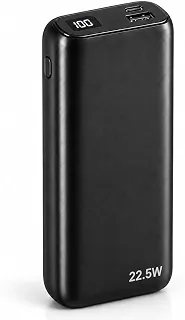 Carregador Portátil Power Bank 20000mAh Turbo 22.5W com Visor LED e Cabos Integrados - Carregamento Ultra Rápido PD, 2 Saída/Entrada USB-C Tipo-C e Lightning, Compatível com iPhone, Android, Notebook
