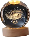 Luminária de Mesa LED Bola de Cristal 3D Space Brilhante (Via Láctea)