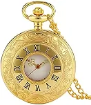 Relógio De Bolso Masculino Steampunk Genérico Com Corrente Dourada