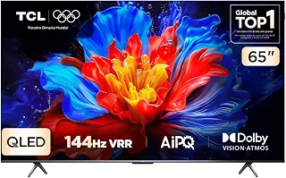 Smart TV TCL 65 Polegadas QLED 4K P8K WiFi Bluetooth Google TV 144Hz HDR10+ Dolby Atmos Vision 65P8K