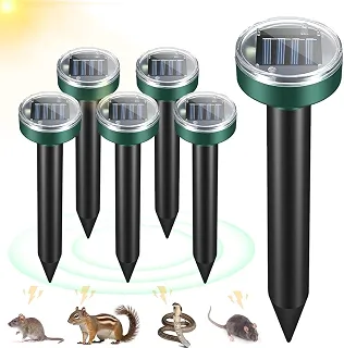 6 Peças Repelente Ultrassonico, Movido à Energia Solar com Luz Led, Para Animais E Repelente de Pragas, Pode Ser Usado para Jardim, Gramado
