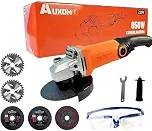 AUXOM Esmerilhadeira Angular 850W -4.1/2' (115mm) para Corte e Desbaste com Lixadeira, 6 Velocidades Ajustáveis até 11000 RPM,Ferramenta Elétrica Profissional para Metal,Concreto e Madeira (220 Volts)