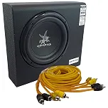 Corzus 350W Mini Slim Subwoofer 8 Caixa 3 Canais Amplificada + Cabo RCA 5m
