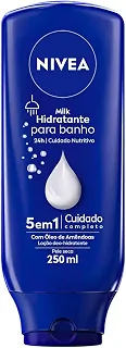 Hidratante Corporal para Banho NIVEA Milk, Pele Seca, 250ml