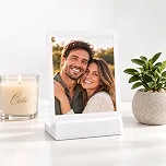 Kit 10 Porta-Retratos de Mesa para Fotos Instax e Polaroid, Suporte para Fotografias Instantâneas, Base de Plástico Branco com Encaixe para Troca de Fotos, Decoração Minimalista para Casa e Escritório